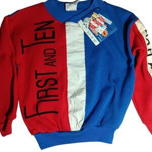 sz 5 Vintage 1980's Boys Sweat Shirt NEW NWT COLORBLOCK BILLY THE KID 5T NEW